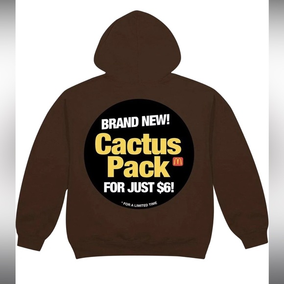 Cactus Jack by Travis Scott x McDonald's Cactus Pack Sticker Hoodie 'Brown' - Picture 2 of 2
